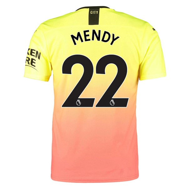 Camiseta Manchester City NO.22 Mendy 3ª Kit 2019 2020 Naranja